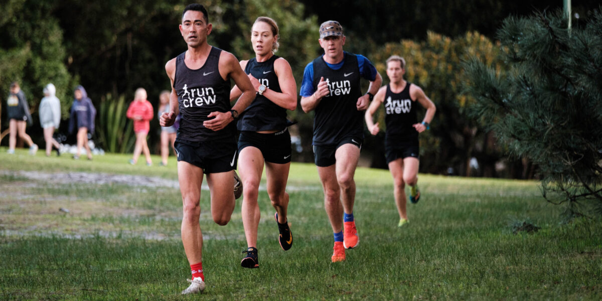 Coach Gary 'Tiger' Howard with the crew at a cross country event